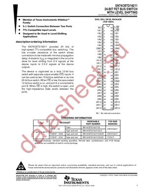 74CBTD16211DGGRE4 datasheet  